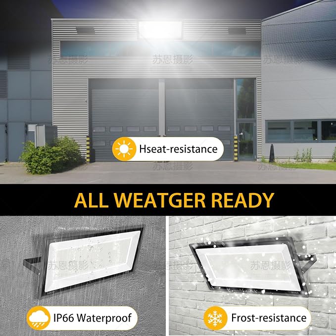 800W 2pack LED Flood Lights, 3700 watt Equivalent 89500LM Super Bright Outdoor - Image 5
