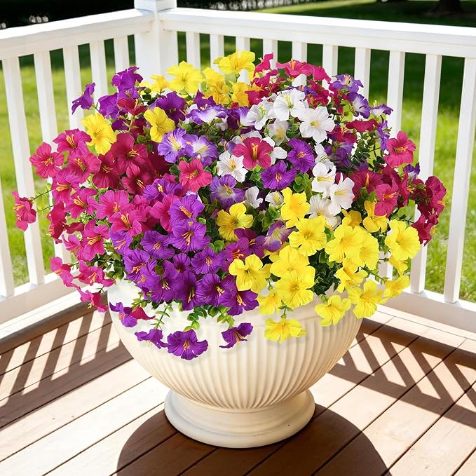 INQCMY Artificial Flowers for Outdoors Fake Plants Spring Decoration, 12 by INQCMYPlantRack