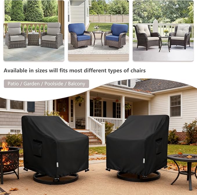 Patio Chair Covers Waterproof Patio Furniture Covers, 33W x 37D x 38 H Inches - Image 5