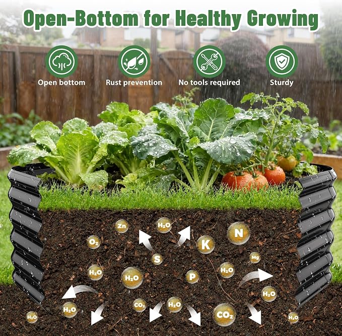 Hexagon Raised Garden Bed, 48 Inch Diagonal & 16.5 Inch Tall, Galvanized Steel - Image 2