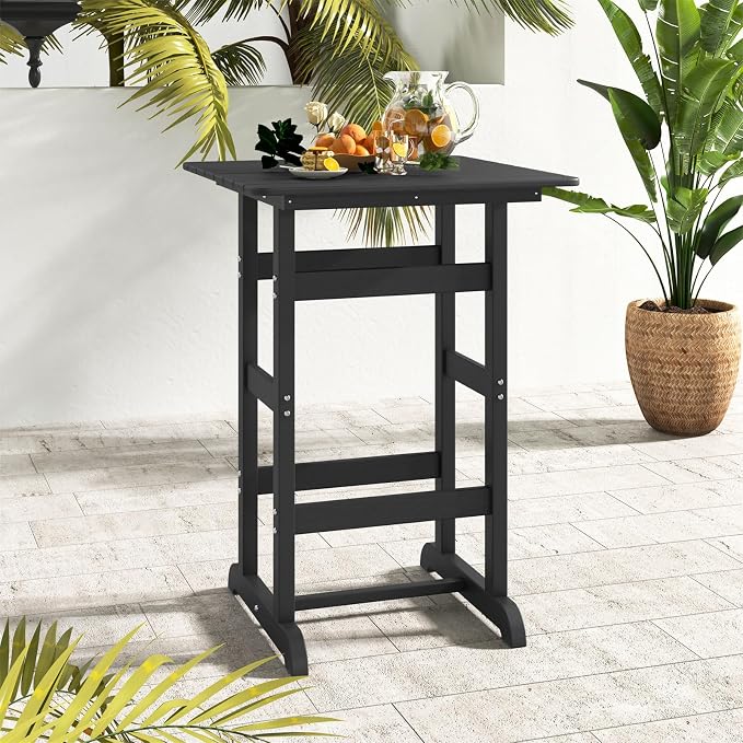 Giantex 42" Height Outdoor Tall Bar Table, HDPE Square Pub Table - Image 9