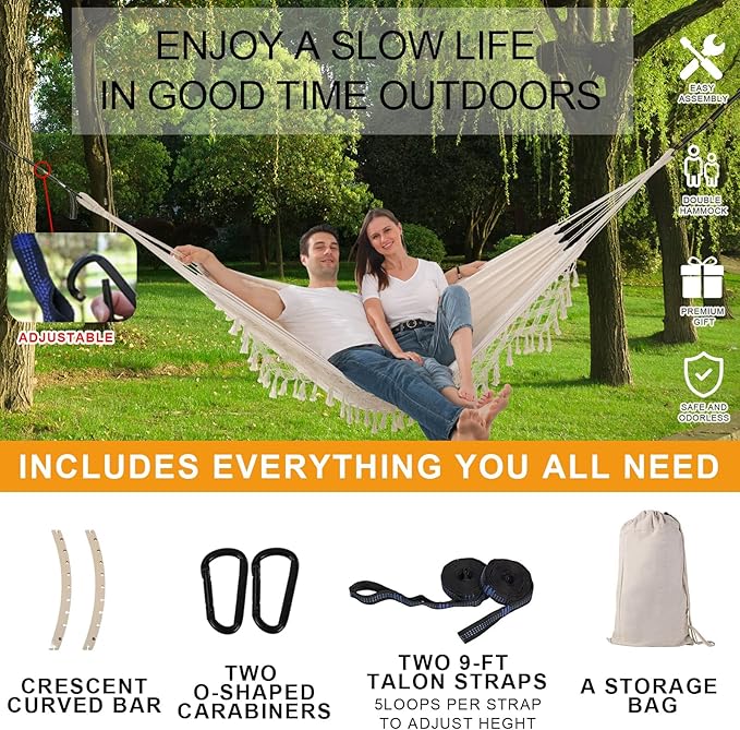 Hammock Hanging Swing Double Max 500lbs Macrame - Image 6