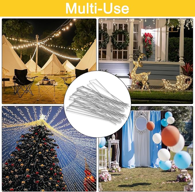 HongWay 240 Pack 6 Inch Landscape Staples, Garden Stakes Galvanized Tent Stakes - Image 6