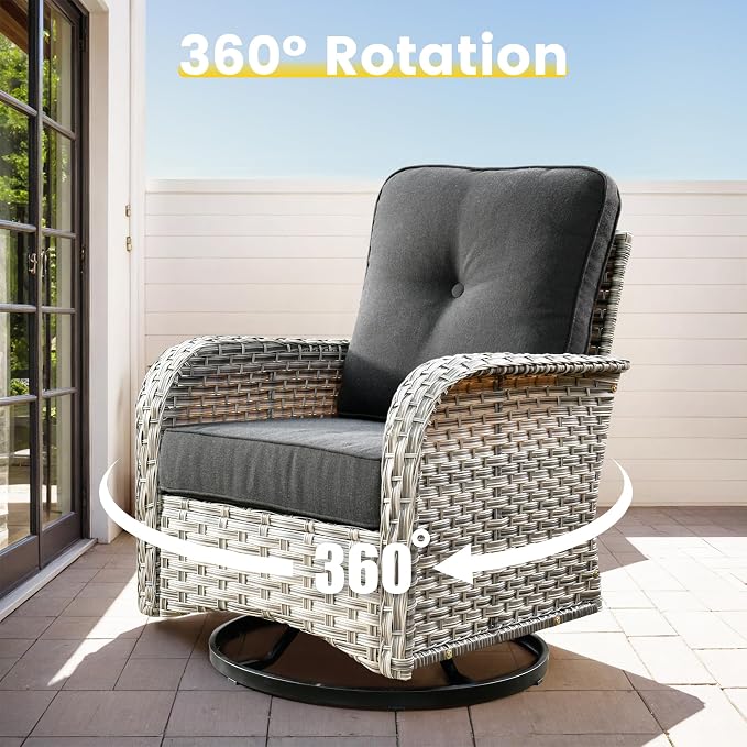 Outdoor Sectional Patio Furniture Set, 8 Pieces Wicker Conversation Sets L - Image 4