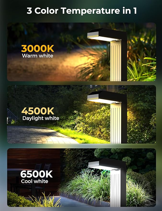 Solar Pathway Lights Outdoor 8 Pack, 3 Color in 1 Bright Landscape Lighting - Image 3