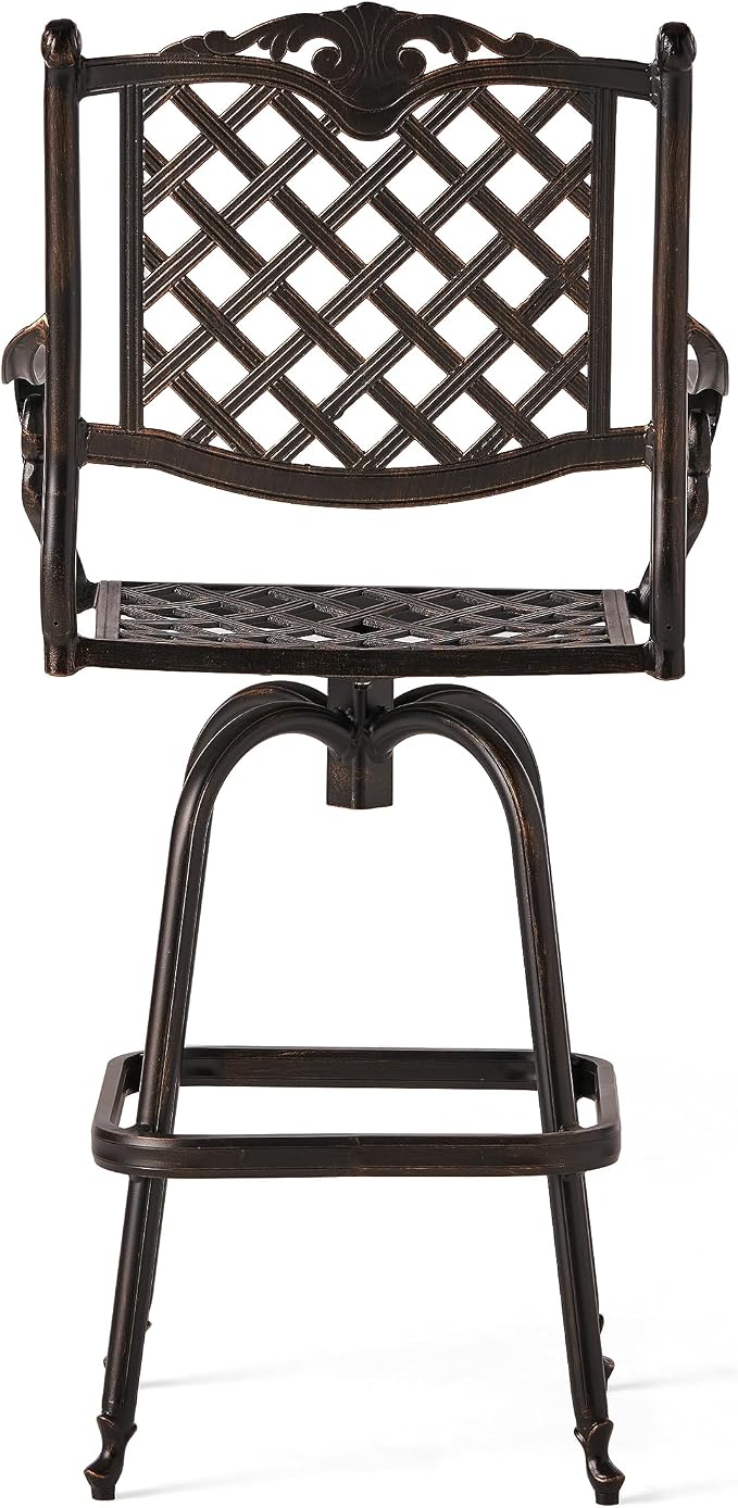 Christopher Knight Home Avon Outdoor Cast Aluminum Bar Stools, 2-Pcs Set - Image 9