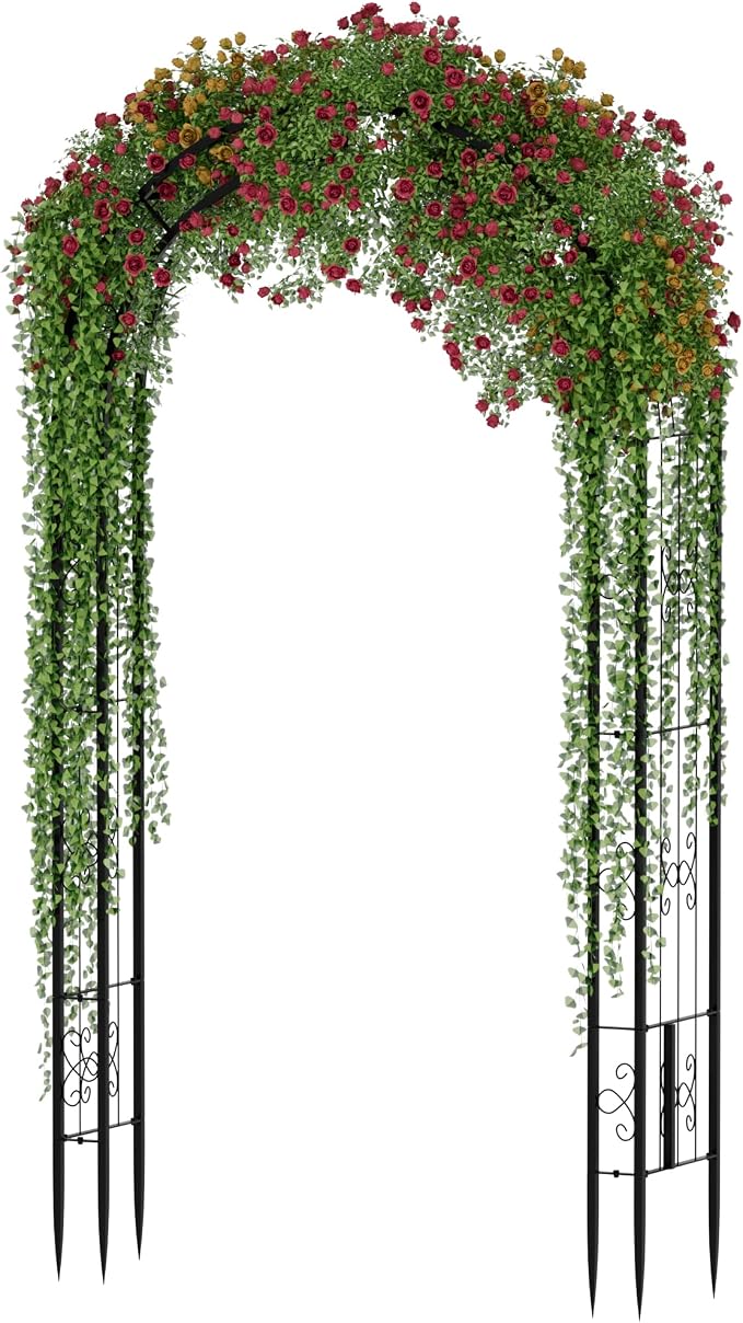 102in Steel Garden Arch Arbor Trellis by Arbuxzuy