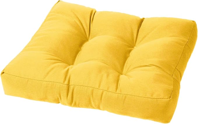 Cushion Source Tufted Ottoman Cushions, Sunbrella Sunflower Yellow by CushionSource