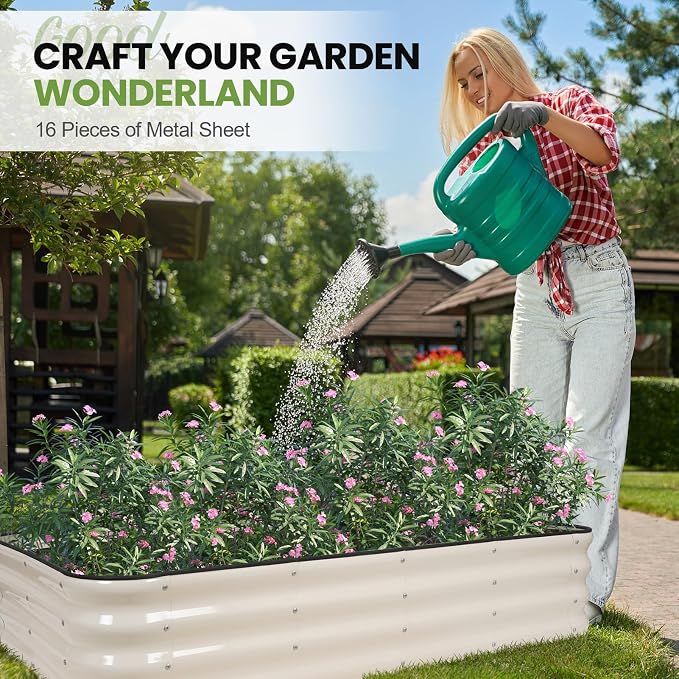 G GOOD GAIN 4-in-1 Adjustable Raised Garden Bed Kit | Galvanized Planter Boxes - Image 6