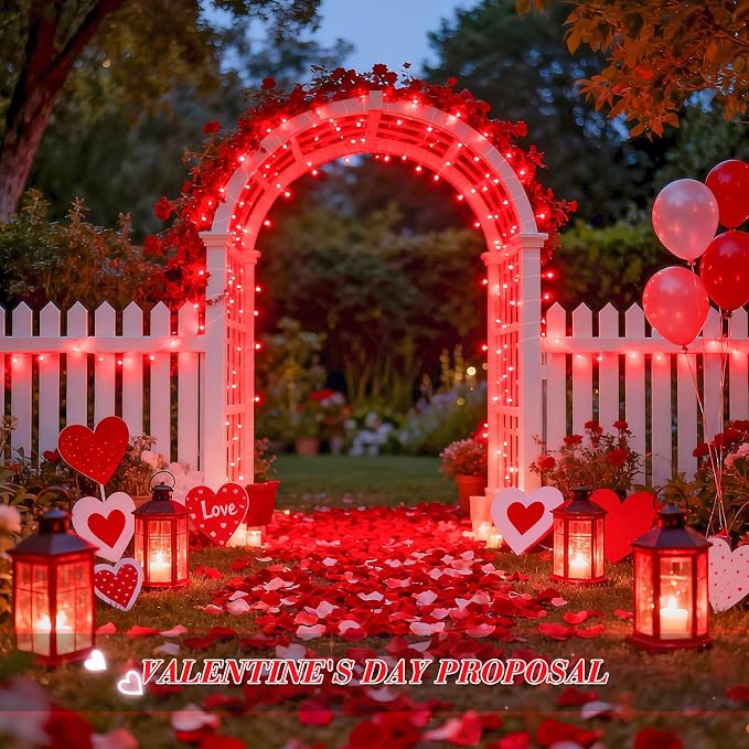 JMEXSUSS 2 Pack Red Solar Lights Outdoor Waterproof, Each 33FT 100 LED Red - Image 2