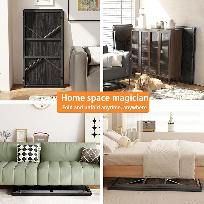 Folding Coffee Table, No Assembly Low Coffee Table, Floor Table Desk - Image 7