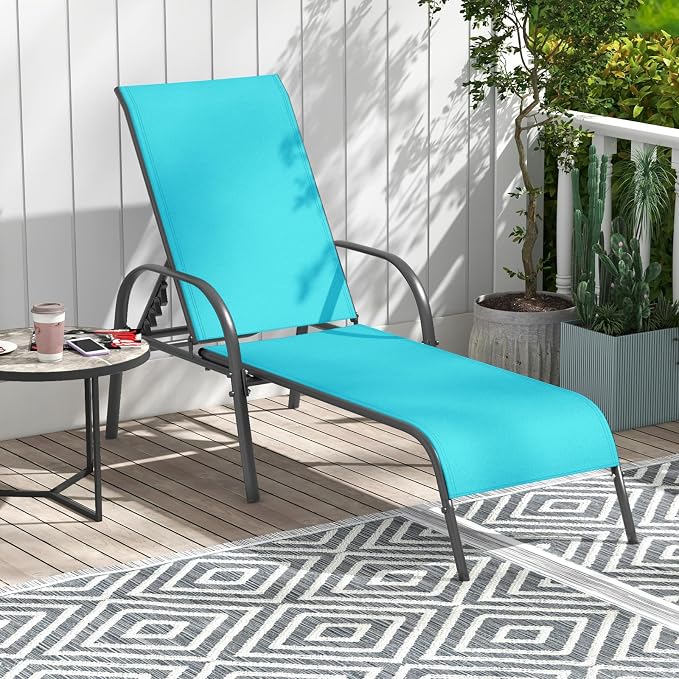 Giantex 2 Pack Patio Lounge Chair, Outdoor Chaise Lounge - Image 8