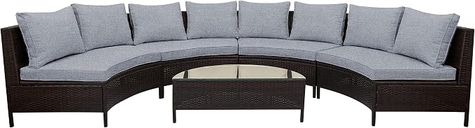 Merax 5-Piece Outdoor Sectional Sofa Set, All-Weather PE Wicker Patio Furniture - Image 8