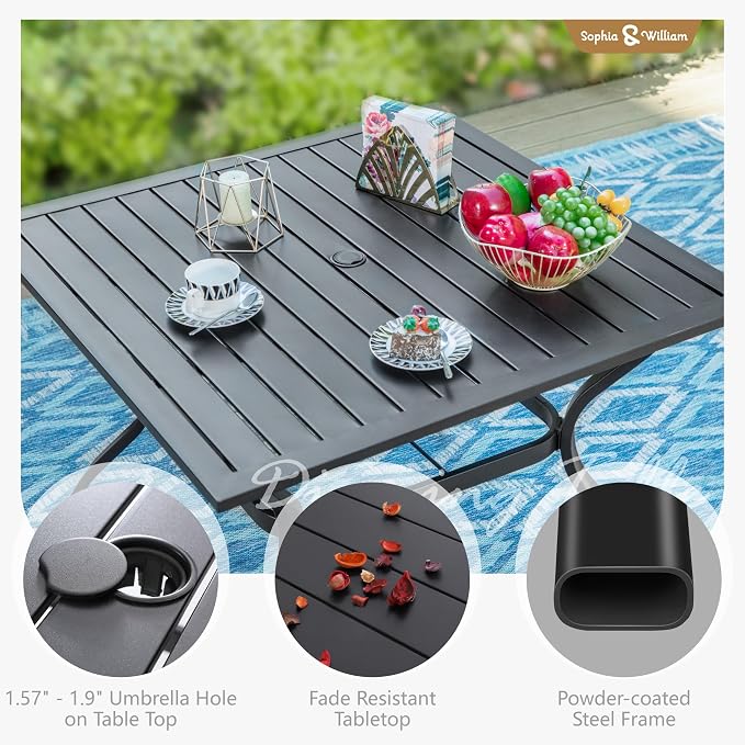 Sophia and William Outdoor Patio Dining Set - Image 7