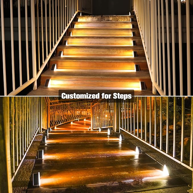 VOLISUN Solar Stair Lights 6 Pack, Solar Step Lights Outdoor Waterproof IP67 - Image 3