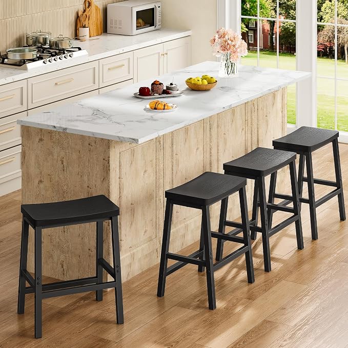 HOOBRO Bar Stools Set of 4, Counter Height Bar Stools, 23.6'' Bar Chairs - Image 2