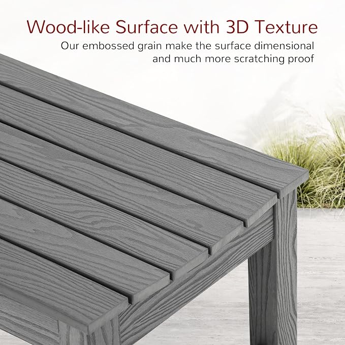 Stoog Outdoor Bench, 2-Person Outdoor Dining Bench, All-Weather HIPS Garden - Image 8