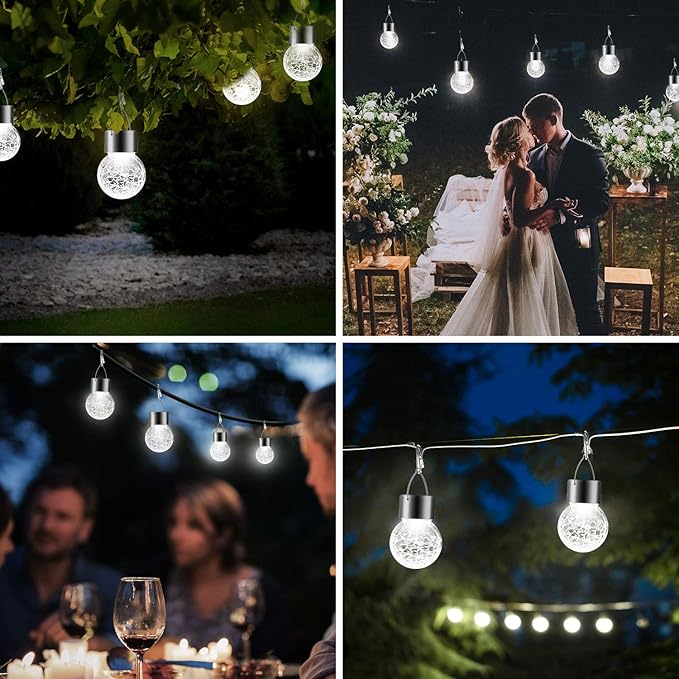Solar Lights Outdoor Hanging Decorative Globe 24 Pack, Waterproof Solar Lantern - Image 7