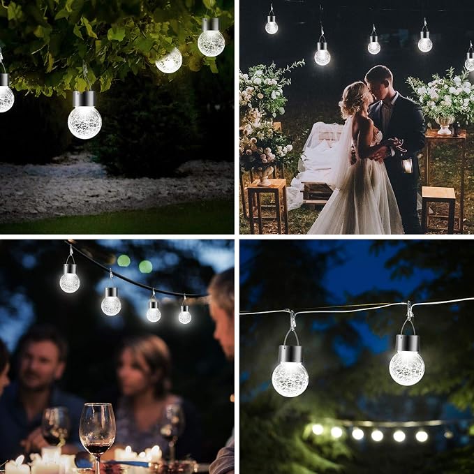 Solar Lights Outdoor Hanging Decorative Globe 8 Pack, Waterproof Solar Lantern - Image 7
