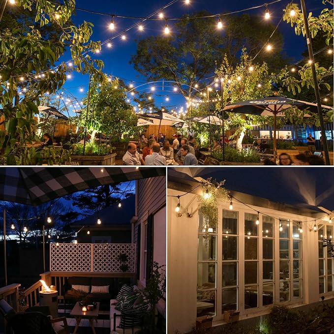 30FT LED Outdoor String Lights Waterproof, 2200K ST38 LED Globe Outdoor Lights - Image 6
