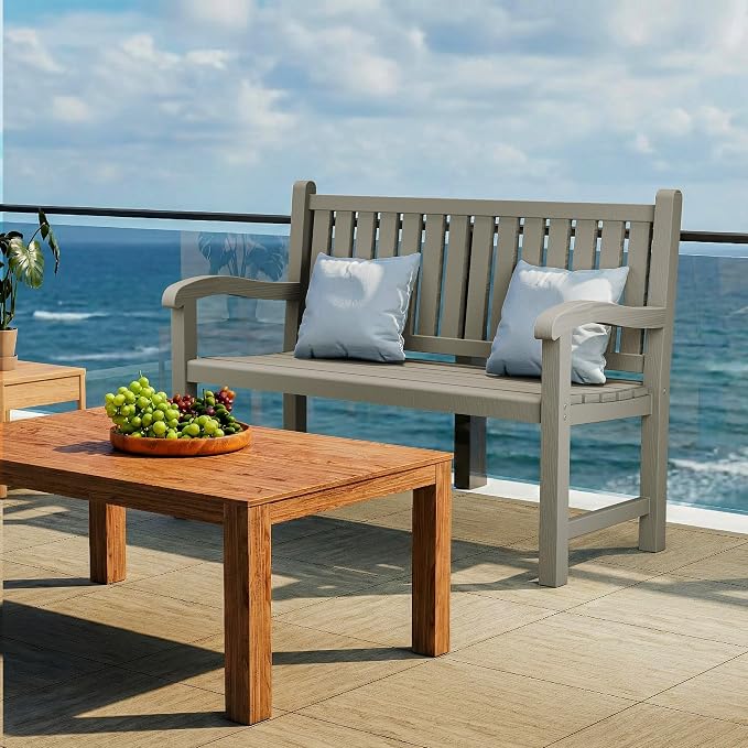 Outdoor Bench, Waterproof & Weatherproof Garden Bench - Image 7