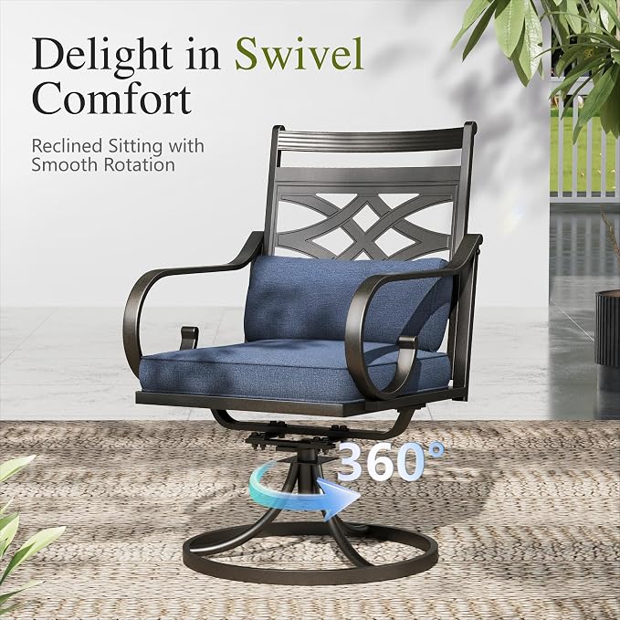 Sophia and William Swivel Outdoor Patio Dining Set - Image 3