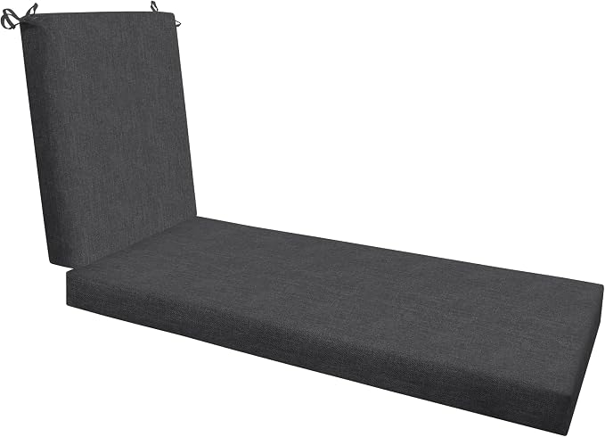 Honeycomb Outdoor Heritage Chaise 21.5 x 70, Textured Solid Charcoal Grey by Honeycomb