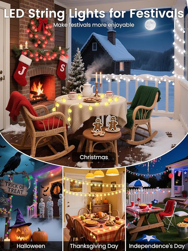 2026 New 46ft Smart Color Changing Easter Lights Outdoor Indoor | 100 LED RGB - Image 5