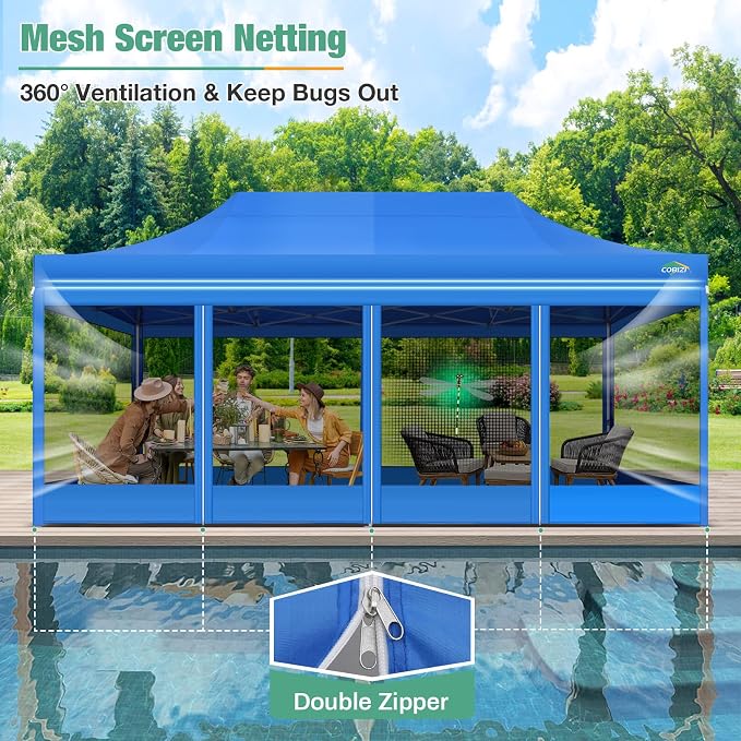 COBIZI 10x20 Canopy Tent, Heavy Duty Pop up Canopy - Image 6