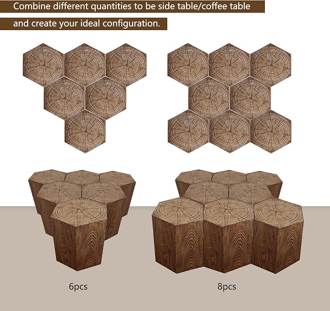 Afterglow Outdoor Hexagonal Side Table, Terrafab Material Natural Decorative - Image 8