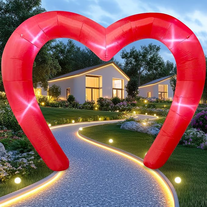 9 * 4.5FT Red Valentine Inflatables Outdoor Decorations Heart Shaped Blow up by Hallswl