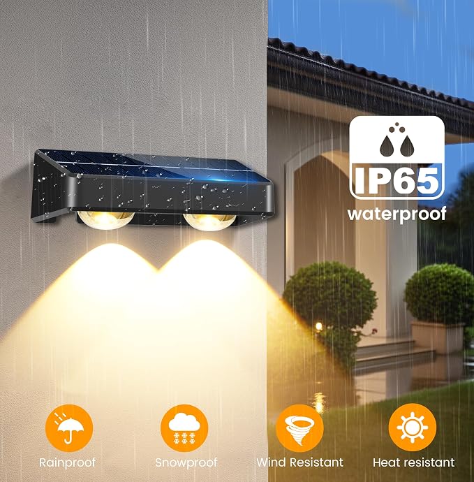 Solar Fence Lights 9-Color RGB Solar Lights Outdoor Waterproof Garden Wall - Image 3