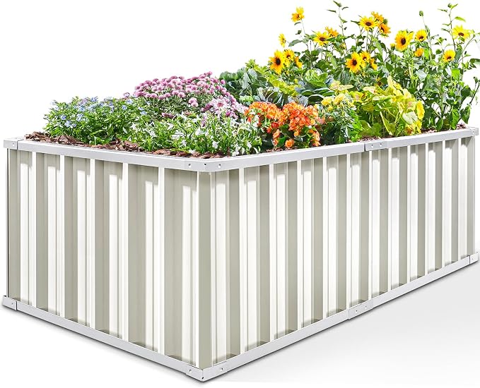 KING BIRD Raised Garden Bed 68" x 36" x 24" Heightened Galvanized Steel Metal by KINGBIRD