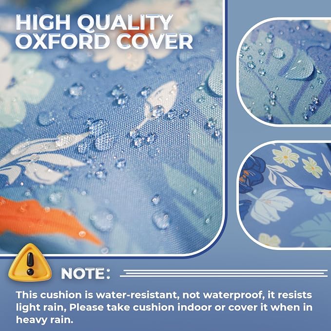 Outdoor Chaise Lounge Chair Cushion Set of 4, Waterproof 74.4 x 22 x 4.7 Inches - Image 7