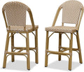 PURPLE LEAF French Counter Height Bar Stools Set of 2 Bamboo Print Finish by PURPLELEAF