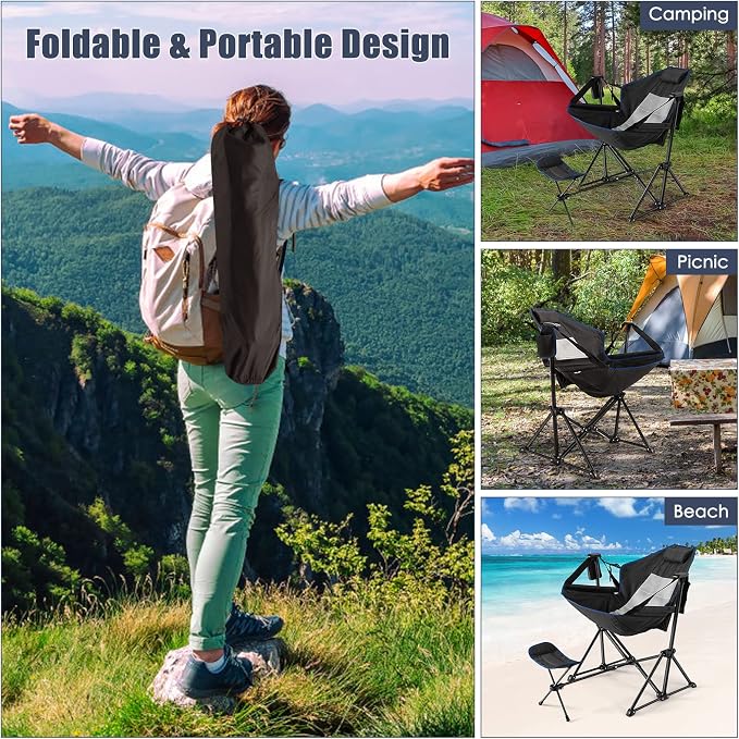 Tangkula Set of 2 Hammock Camping Chair, Portable Camp Chair - Image 8
