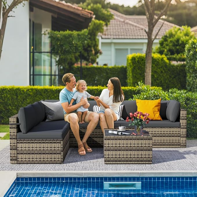 7-Piece Outdoor Sectional Sofa Set, Weather-Resistant Patio Furniture Set - Image 3