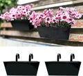 LaLaGreen Railing Hanging Planters Large Black Metal Strawberry Flower Pots by L%C3%A1L%C3%A1Green