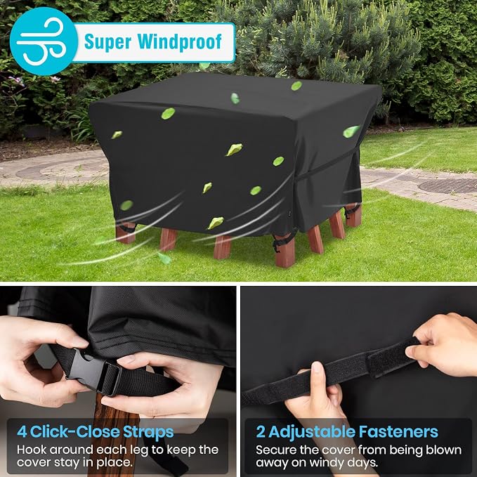 Velway Patio Furniture Cover Outdoor, Waterproof Square Patio Table Chair Sofa - Image 3