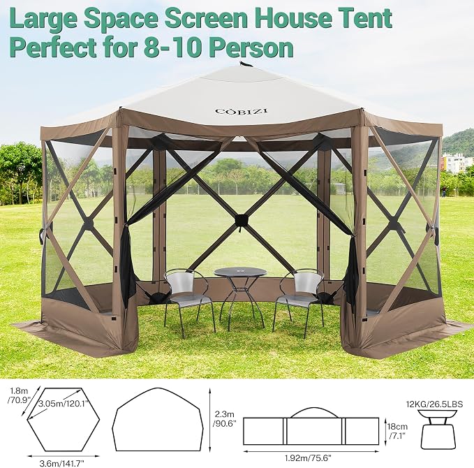 COBIZI 12x12 FT Pop Up Canopy Shelter Tent, Large Gazebos On Clearance - Image 6