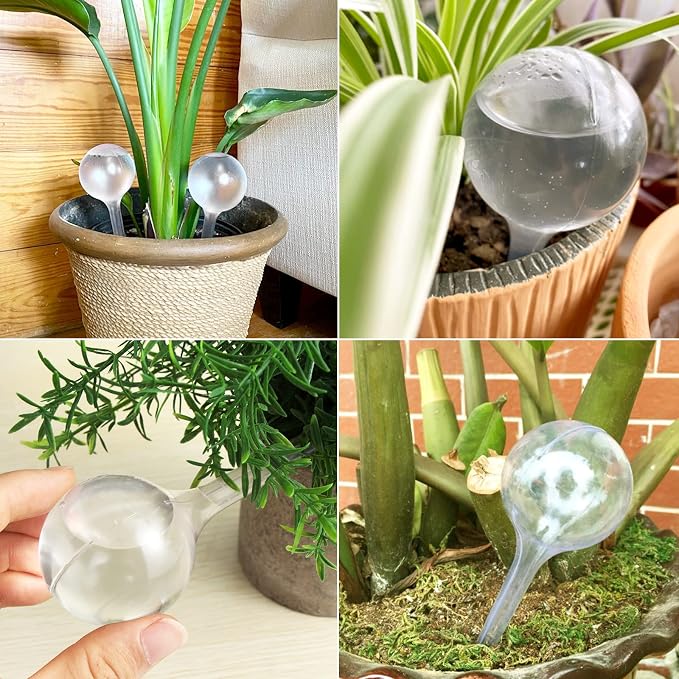 8 Pcs Clear Plant Watering Globes, Plastic Self Watering Bulbs Ball, Garden - Image 7