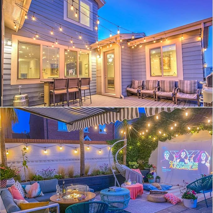 Mlambert 96FT LED Outdoor String Lights, Dimmable Waterproof Patio Lights - Image 9