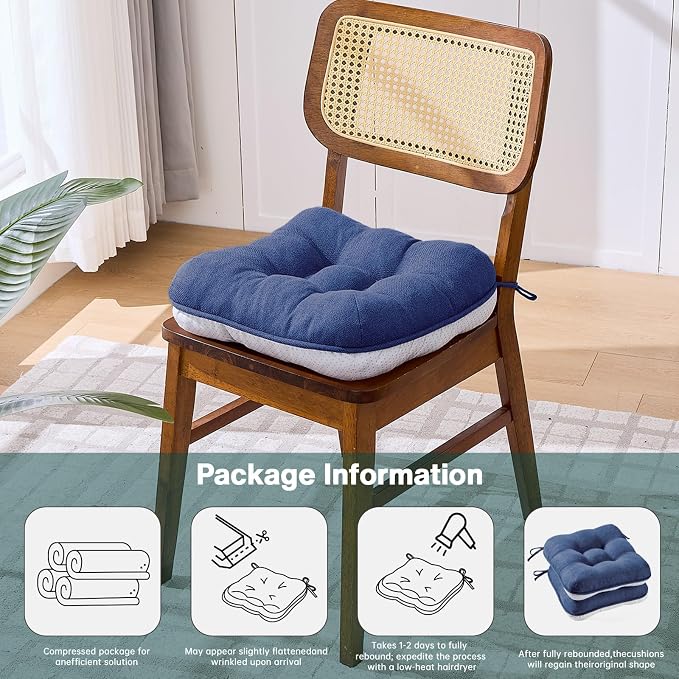 BETU Chair Cushions for Dining Chairs Set of 6, 3.5" Thick Kitchen Table Chair - Image 7