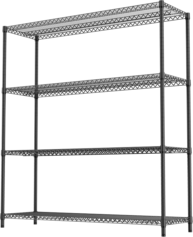 2800LBS 59" W 4 Tiers Storage Shelves Load, Metal Shelving Wire Metal Shelving - Image 7