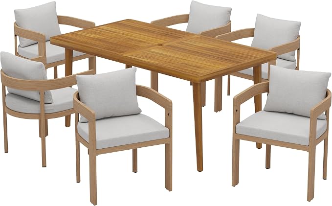 Christopher Knight Home Elko Acacia Wood Outdoor Dining Set - Image 4