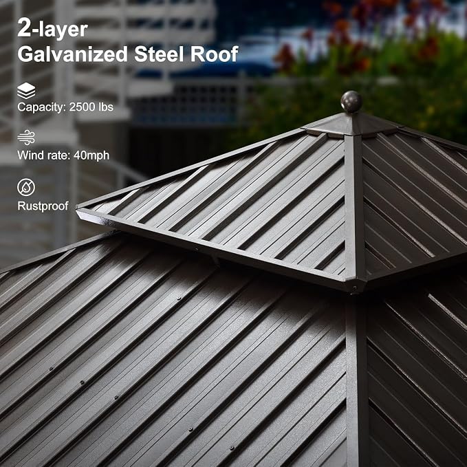 PURPLE LEAF 12' X 12' Hardtop Gazebo Canopy - Image 7