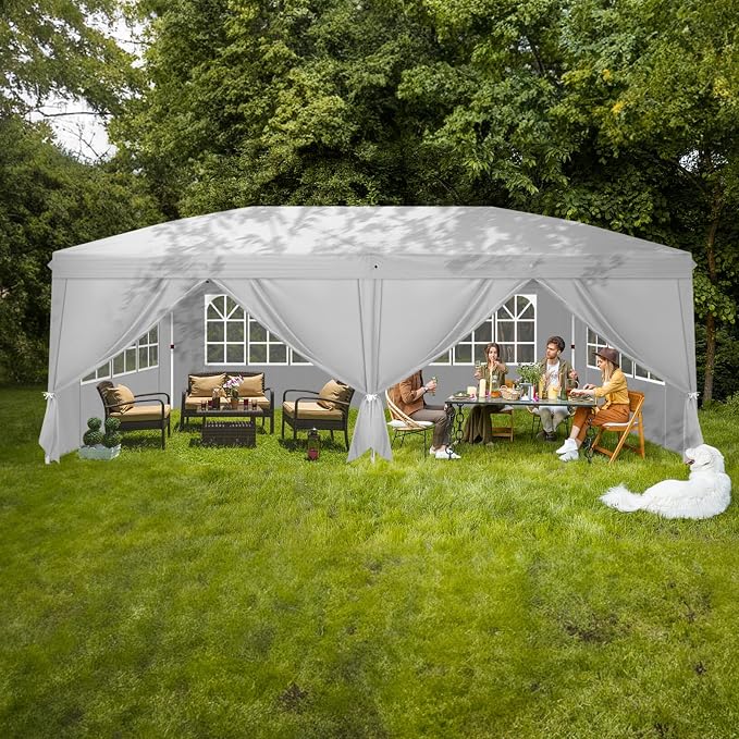 VINGLI Pop Up Canopy Tent with Sidewalls, Outdoor Gazebo Canopy Tent, Patio - Image 2