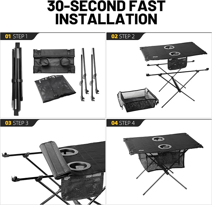 ZUNE LOTOO Portable Camping Table Folding, Small Beach Table Foldable - Image 7