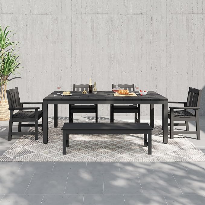 Stoog 6 Pieces Outdoor Patio Dining Set, All-Weather Dining Table and Chairs Set by Stoog