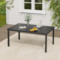 VICLLAX Outdoor Table for 6, Metal Patio Dining Table by HOME